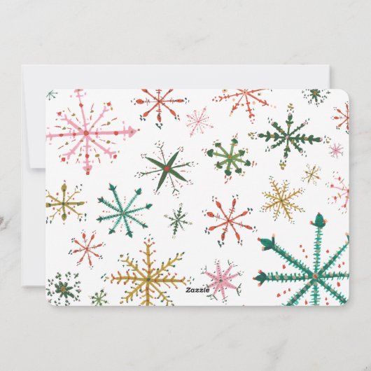 クラシックカーリーメリークリスマスフォトカード シーズンカード (裏面)