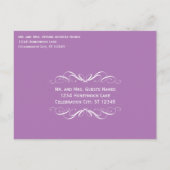 クラシックカー任意の色パープル結婚ズ インビテーションポストカード (裏面)