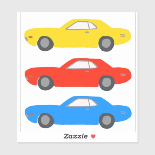 クラシックカー図解入りの、写真付きのヴィンテージ シール (シート)