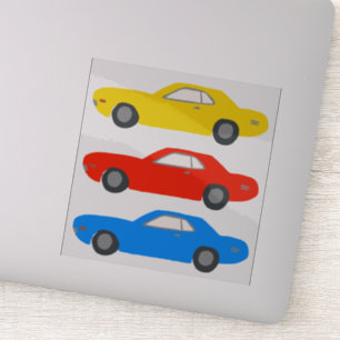 クラシックカー図解入りの、写真付きのヴィンテージ シール