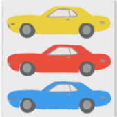 クラシックカー図解入りの、写真付きのヴィンテージ シール (正面)