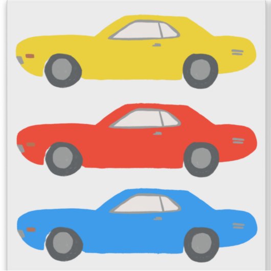 クラシックカー図解入りの、写真付きのヴィンテージ シール (正面)