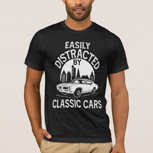 クラシックカー好きのためのおもしろデザイン Tシャツ (正面)