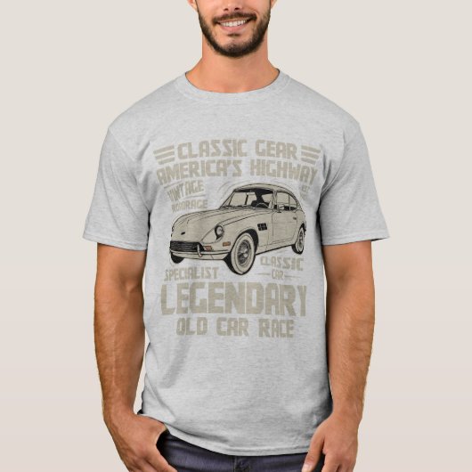 クラシックカー愛好家Tシャツ | 伝説の旧車 Tシャツ (正面)