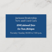 クラシックカー深いブルービジ車のネス 名刺 (裏面)