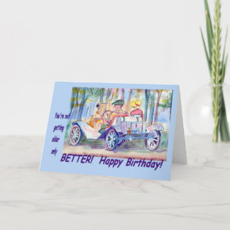 クラシックカー誕生日挨拶 カード