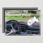 クラシックカー退職パーティの招待状 招待状 (正面/裏面)
