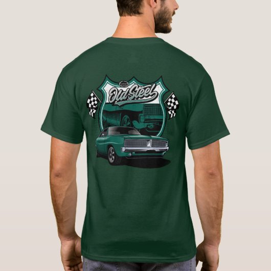 クラシックカー オールドスチール レース柄 Tシャツ (裏面)