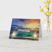 クラシックカー、クラシック・ノット・オールド誕生日カード カード (黄色い花)