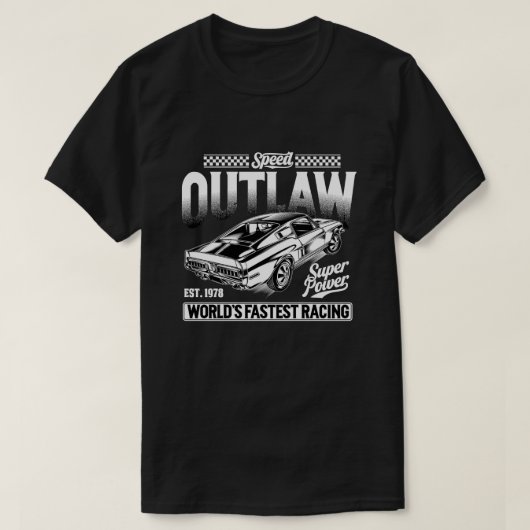 クラシックカー スピードアウトロー Tシャツ (デザイン正面)