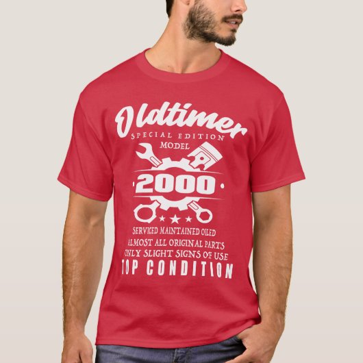 クラシックカー スペシャルエディションモデル 2000 バースデー vi tシャツ (正面)