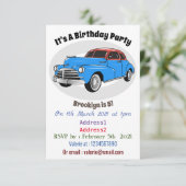 クラシックカー 1948 カートゥーンイラスト 招待状 (スタンド正面)