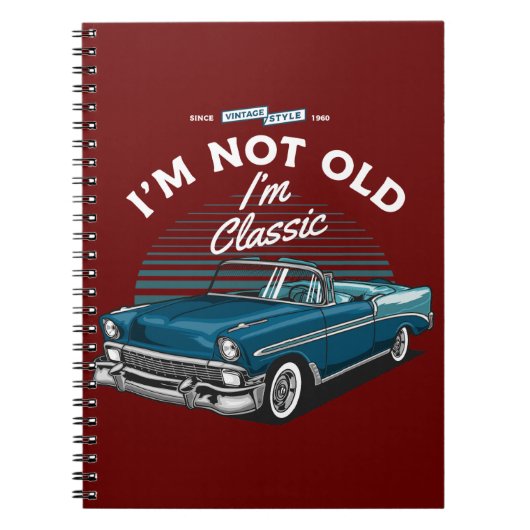 クラシックカーCHEVY BELエアコンバーチブル1956 ノートブック (正面)