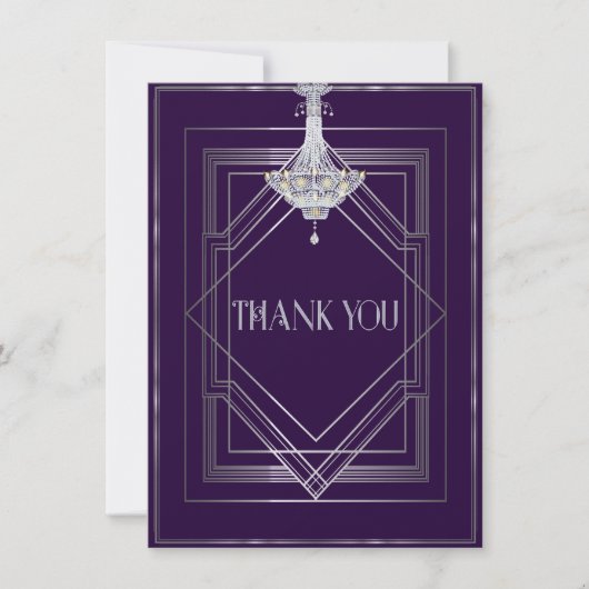 クラシックガツビー結婚デコサンキューManuela25003a サンキューカード (正面)