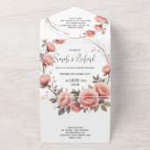 クラシックガーデン フローラル トリフォールド ウェディング フォト オールインワン招待状 (外側)