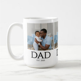 クラシックキャップホワイト写真 Dad Est コーヒーマグカップ