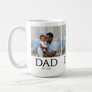 クラシックキャップホワイト写真 Dad Est コーヒーマグカップ