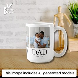 クラシックキャップホワイト写真 Dad Est コーヒーマグカップ