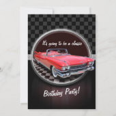 クラシックキャデラック 誕生日パーティー招待状 招待状 (裏面)