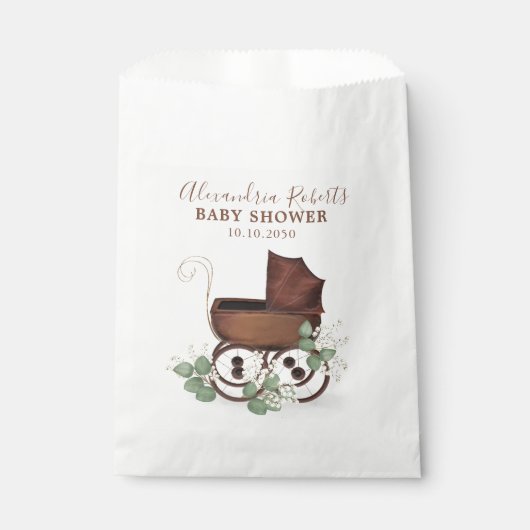 クラシックキャンディは赤ちゃんシャワー緑のキャリッジを好む フェイバーバッグ (正面)