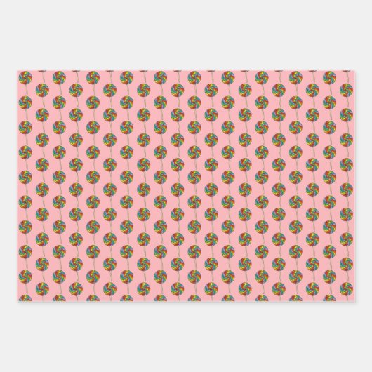 クラシックキャンディリコリースホイップフルーツ棒つきキャンデースライス ラッピングペーパーシート (正面)