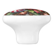 クラシックキャンディーケイン/ペパーミントクリスマスグリーン セラミックノブ (側面)