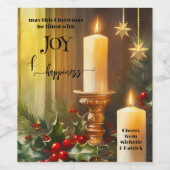 クラシックキャンドルミスタントクリスマスクリスマス ワインラベル (シングルラベル)