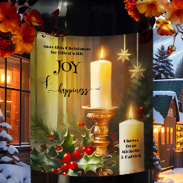 クラシックキャンドルミスタントクリスマスクリスマス ワインラベル