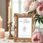 クラシックキュートフローラ牡丹バチ入りグレー&ピンク テーブルナンバー