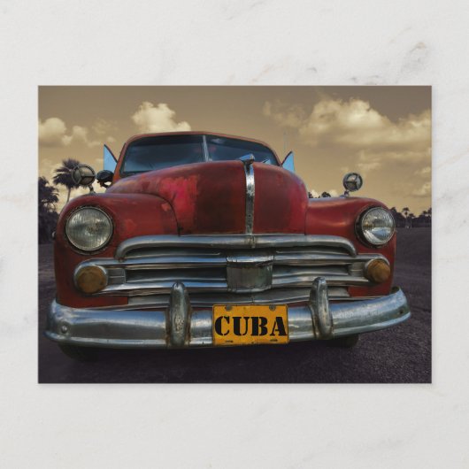 クラシックキューバ,ヴィナレスのアメリカ車 ポストカード (正面)