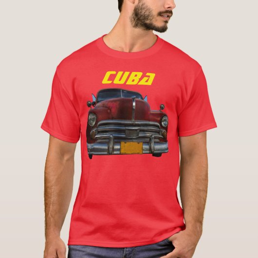 クラシックキューバ，ヴィナレスのアメリカ車 Tシャツ (正面)