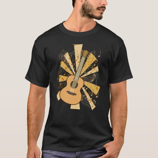 クラシックギターと音楽 Tシャツ (正面)