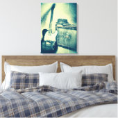 クラシックギターとamp bluesman canvas キャンバスプリント (インサイチュ (寝室))