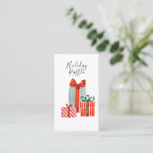 クラシックギフトホリデーパーティークリスマスラッフルカード 名刺 (スタンド正面)