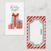 クラシックギフトホリデーパーティークリスマスラッフルカード 名刺 (正面/裏面)
