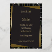 クラシックギャツビーデコ結婚式招待状 箔招待状 (裏面)