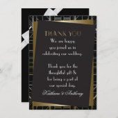 クラシックギャツビー結婚デコありがとう 招待状 (正面/裏面)