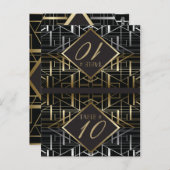 クラシックギャツビー結婚デコ座席表 ポストカード (正面/裏面)