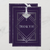 クラシックギャツビー結婚デコ感謝マニュエラ サンキューカード (正面/裏面)