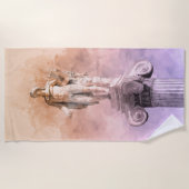 クラシックギリシアのアポロ像 ビーチタオル (正面)