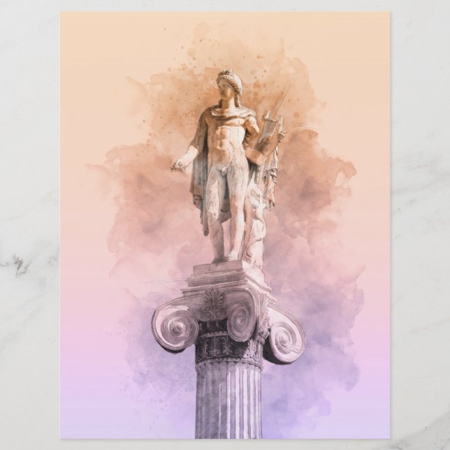 クラシックギリシャのアポロ像 – 大理石インスパイア (正面)