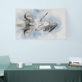 クラシックギリシャの彫像アテナの旗 – 神話エレガント 横断幕 (トレードショー)