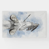 クラシックギリシャの彫像アテナの旗 – 神話エレガント 横断幕 (横)