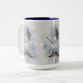 クラシックギリシャの彫像アテナ2トーンのコーヒーマグ ツートーンマグカップ (正面左)