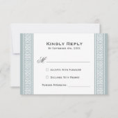 クラシックギリシャ語鍵誕生日グレーRSVP応答カード 出欠カード (正面)