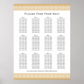 クラシックギリシャ語鍵12テーブル座席計画記号金ゴールド ポスター (正面)