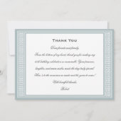 クラシックギリシャ鍵フォト誕生日グレーフラット サンキューカード (正面)