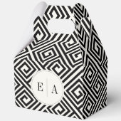 クラシックギリシャ鍵ブラック&ホワイトジオメトリック結婚ズ フェイバーボックス (裏面)