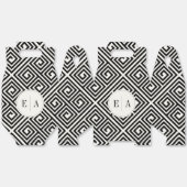 クラシックギリシャ鍵ブラック&ホワイトジオメトリック結婚ズ フェイバーボックス (見開き)