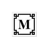 クラシックギリシャ鍵モノグラ縁どム ラバースタンプ (インプリント)